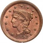 1853 N-13 R1 Repunched 1 PCGS graded MS63 Red & Brown
