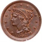 1854 N-16 R2+ Repunched 1 PCGS graded MS66 Brown, CAC Approved