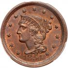 1854 N-25 R3 PCGS graded MS64 Red & Brown, CAC Approved