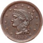 1855 N-3 R1 Upright 55 PCGS graded MS62 Brown