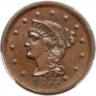 1855 N-9 R1 Italic 55 with Knob on Ear PCGS graded MS64 Brown