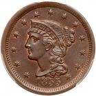 1855 N-12 R1 Upright 55 PCGS graded MS64 Brown, CAC Approved