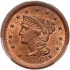 1856 N-1 R1 Italic 5 PCGS graded MS63 Red & Brown, CAC Approved