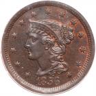 1856 N-13 R2 Italic 5 PCGS graded MS64 Brown, CAC Approved