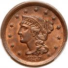 1857 N-4 R1 Small Date PCGS graded MS64 Red & Brown, CAC Approved