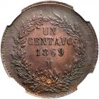 Mexico. Centavo, 1869-Mo NGC MS62 BR - 2