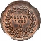 Mexico. Centavo, 1889-Mo NGC MS64 RB - 2