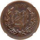 Mexico. 20 Centavos, 1920-Mo NGC AU58 BR