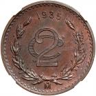 Mexico. 2 Centavos, 1935-Mo NGC MS64 BR