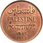 Palestine. 2 Mils, 1945 PCGS MS63 RB