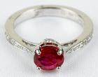 Ruby and Diamond 14K White Gold Solitaire