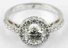 Lovely Diamond Halo Solitaire in 14 Kt. White Gold