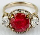 14kt White Gold Lady's Vitreous Ruby Ring