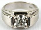 Gent's 14K White Gold and Diamond Ring