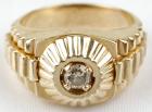 Men's 14K Yellow Gold and Diamond Ring