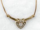 10K Yellow Gold and Diamond Lady's Heart Necklace.