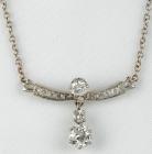 Lady's 14K White Gold and Diamond Pendant Necklace