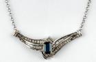 14K White Gold, Sapphire and Diamond Necklace