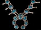 Squash Blossom Sterling Silver Necklace with Kingman Turquoise