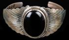 Sterling Siver and Onyx Cuff, Taxco, Mexico