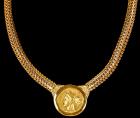 Carthage Gold Stater 350-320 BCE, Diamond, High Karat & 14K Yellow Gold Pendant Necklace