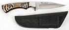 Beauchamp Premium Hunting Knife with Striking Etched Handle of Tiger's Eyes