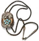 Navajo Sterling Silver Bolo with Turquoise Nuggets