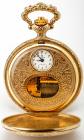 Rare 10K Gold Plated Reuge Musical Hunting Case Pocket Watch