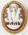 Sardonyx Cameo, 18K Yellow Gold Brooch/Pendant