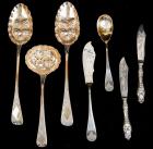 3 19th Century Sterling Silver Serving Sets in Original Cases 7pcs.