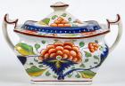 Exceptional Gaudy Dutch China Grape Pattern, Lidded Sugar Bowl ca. 1820