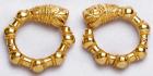 22 Kt. Gold Hoop Earrings with Roaring Lion Heads