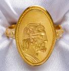 22 Kt. Gold Signet Ring with Male Portrait Bust