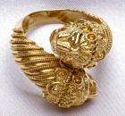 Gold Lion Head Ring