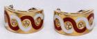 18 Kt. Gold, Diamond, and Enamel Earrings