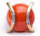 Gold, Diamond, and Coral Ring