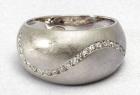 White Gold Ring with Curving Row of Diamonds