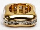 Gold and Diamond Rounded Square Ring