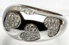 White Gold and Diamond Heart Ring