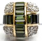 Diamond, Tourmaline, and Gold Ring