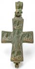 Byzantine Bronze Reliquary Cross Pendant - 2