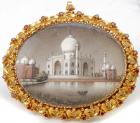 Mughal Indian 24 Kt. Gold and Bone Brooch/Pendant