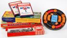 2 Vintage Wood Model Kits 4 Board Games including Two 30s Era Monopoly & Vintage Bakelite Poker Chip Set