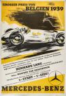 Rare Original German Mercedes-Benz Belgian Grand Prix Racing Poster, 1939