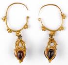 Late Roman Garnet and Yellow Gold Earrings