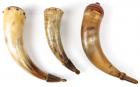 LOT OF (3) ANTIQUE 18TH-19TH CENTURY POWDER HORNS