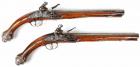 A GOOD (PAIR) OF LARGE ITALIAN SILVER MOUNTED FLINTLOCK HOLSTER PISTOLS BY G. BIANCHI