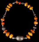 Antique Amber and Silver Necklace