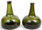 LOT OF (2) ANTIQUE 17TH-EARLY 18TH CENTURY ONION BOTTLES