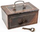 LATE 19TH CENTURY MONEY BOX WITH KEY - 2